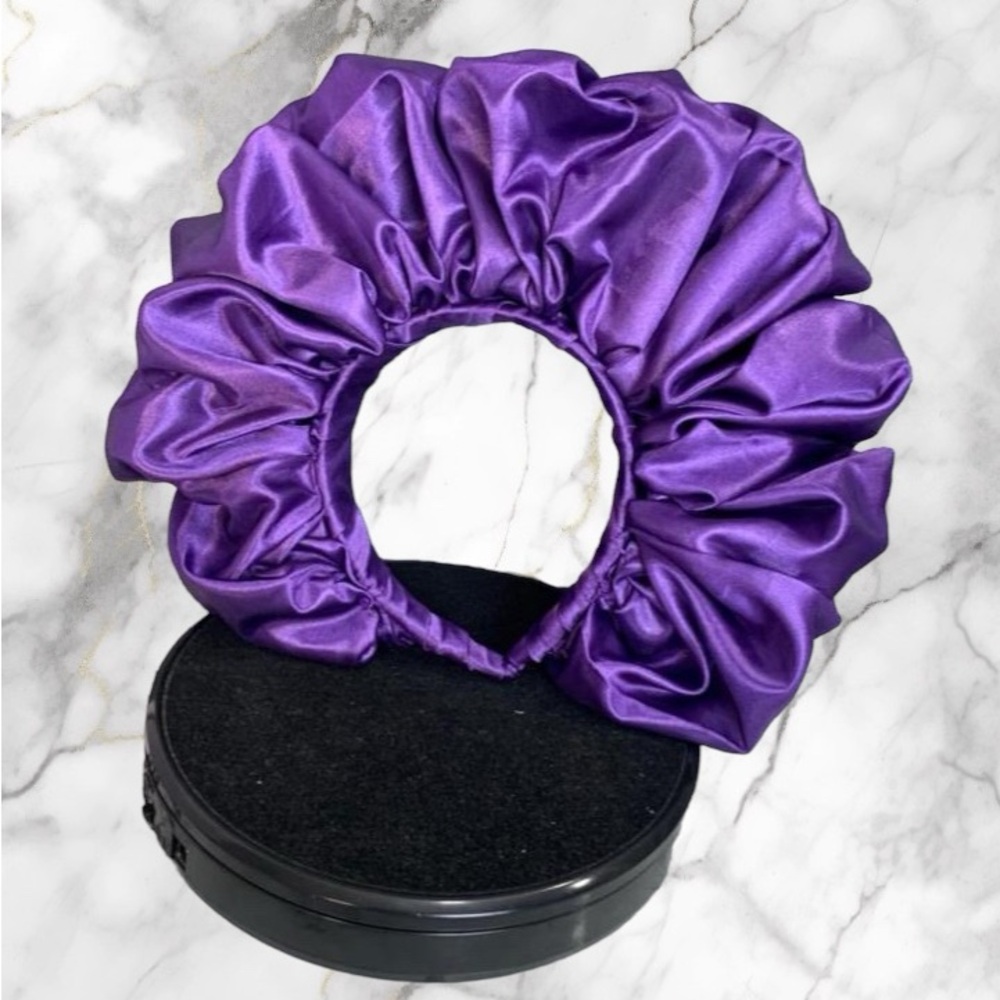 Purple Satin Scrunchie Headband wedding